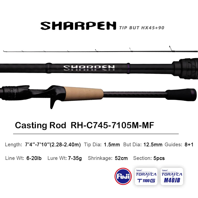 Spinning/Conventional Travel Rods, Long XF/MF Action Rods FUJI Components Fishing Poles for any destination.