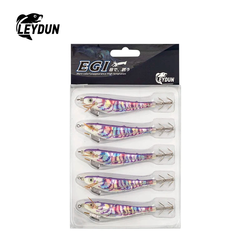 LeyDun Luminous Squid Jig Set - Glow Night Fishing Lures