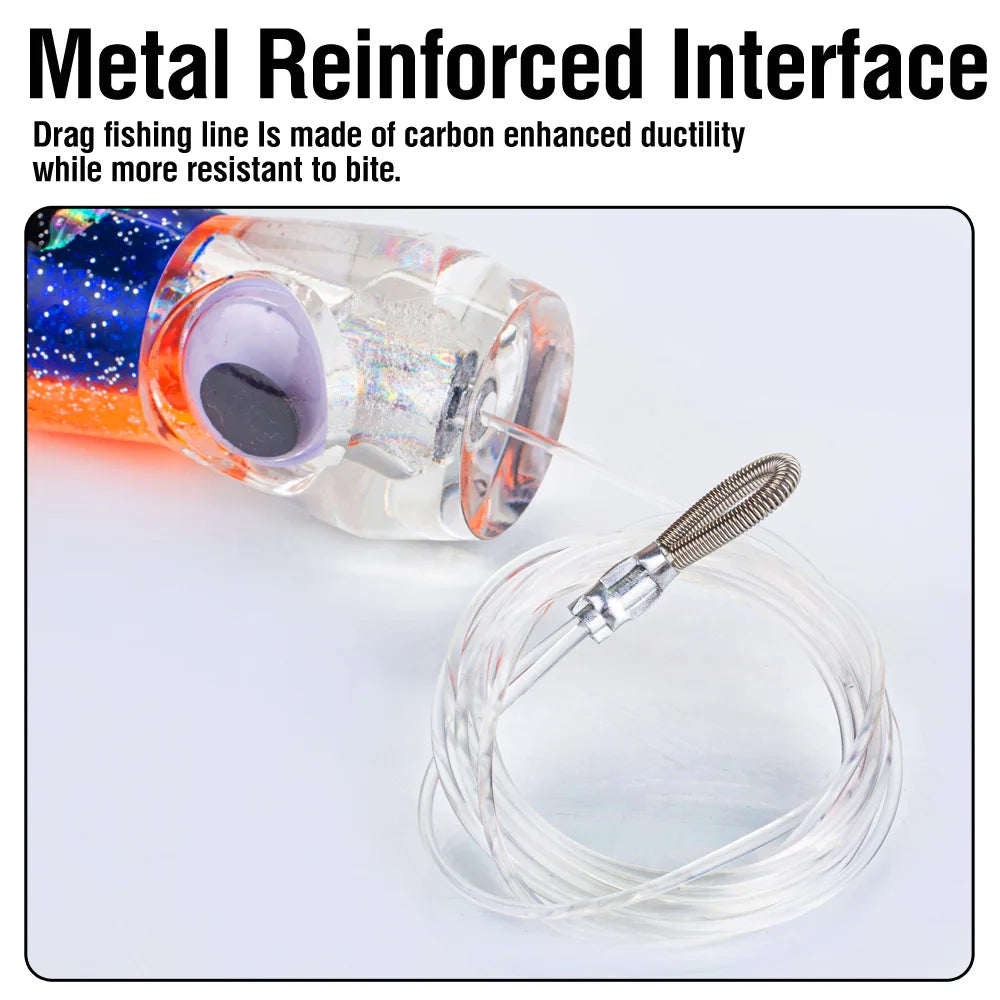 Resin Head Octopus Soft Skirt Trolling Lure Big Game Deep Sea Fishing for Marlin Tuna 1PC 17cm/25cm