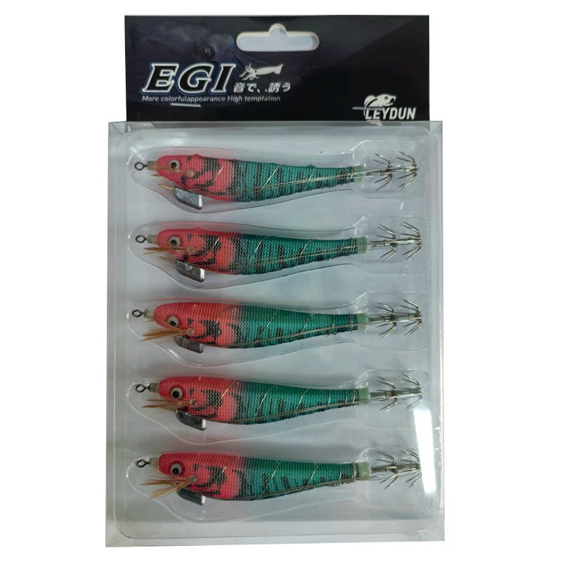 LeyDun Luminous Squid Jig Set - Glow Night Fishing Lures