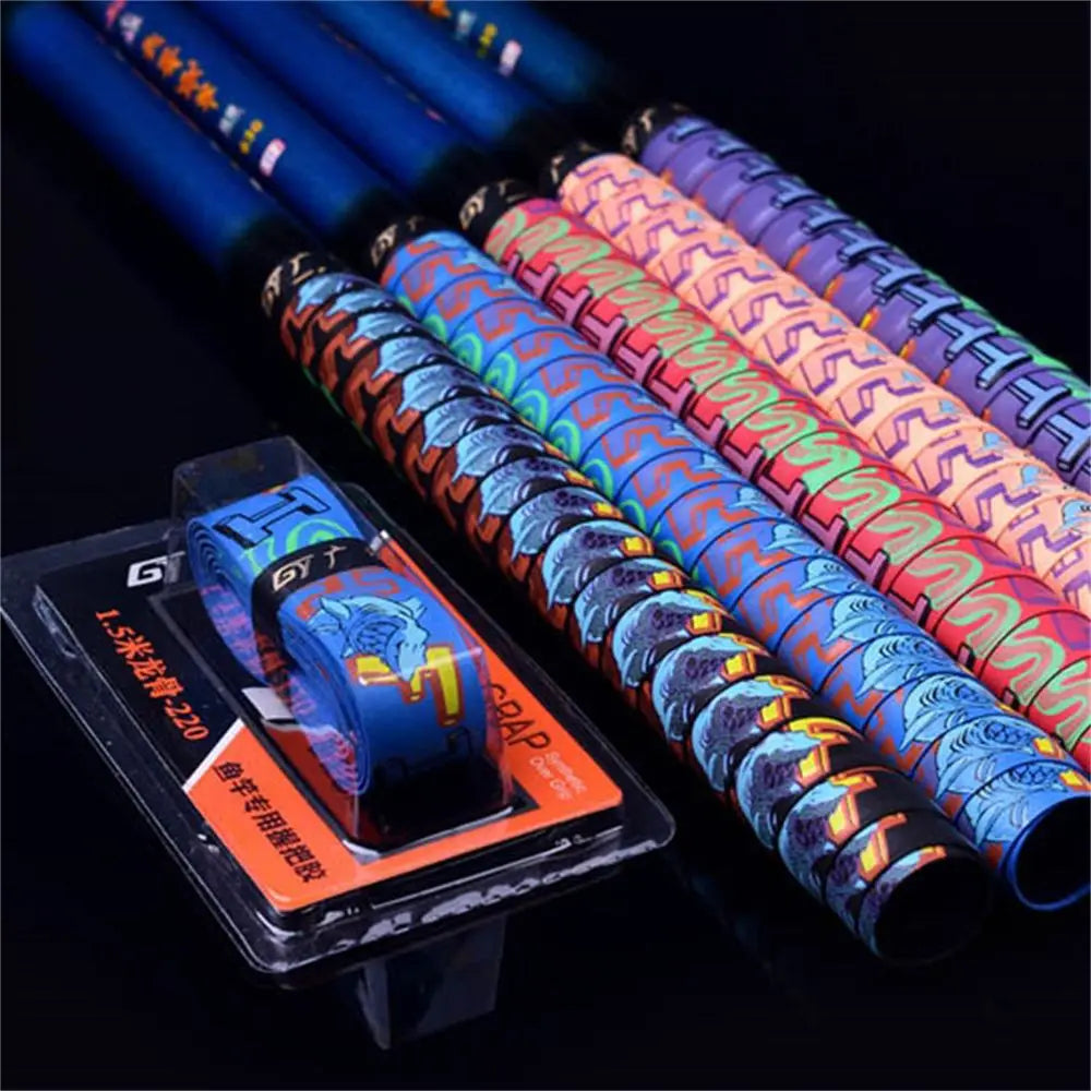 1.5m Insulation Sweat-absorbent Camouflage Fishing Rod Sweatband Fishing Rod Grip Heat Shrink Wrap Racket Handle Grips