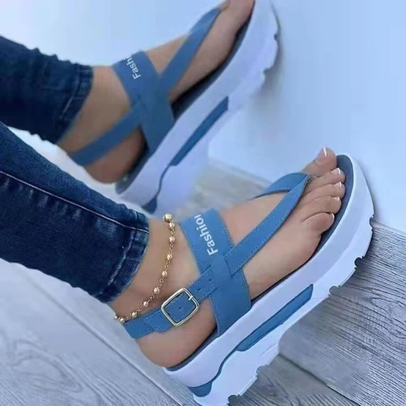 Women Summer Wedge Heel Thong Strap Sandals New 2025 Outerwear
