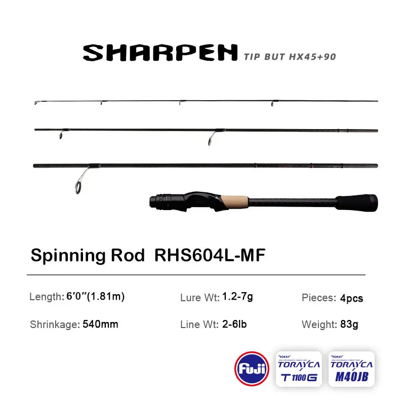 Spinning/Conventional Travel Rods, Long XF/MF Action Rods FUJI Components Fishing Poles for any destination.