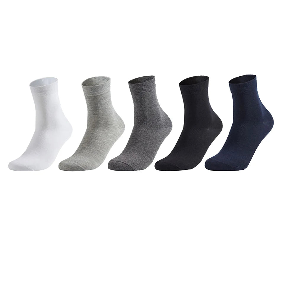 10 Pairs Men's Cotton Socks Black Business Men Socks Soft Breathable Plus Size 38-47
