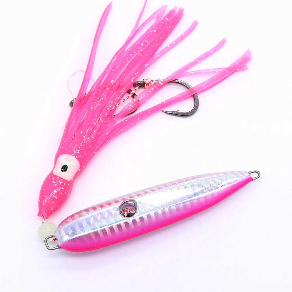 Castfun Inchiku Jig Octopus Skirt With Assist Hook - Glow