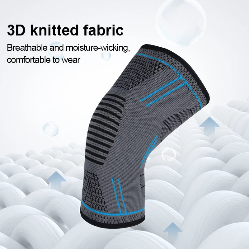 GTUBIKE 1PCS Compression Knee Support Sleeve Elastic Knee Pads Brace Springs Gym Sports Protector Basketball Volleyball Run