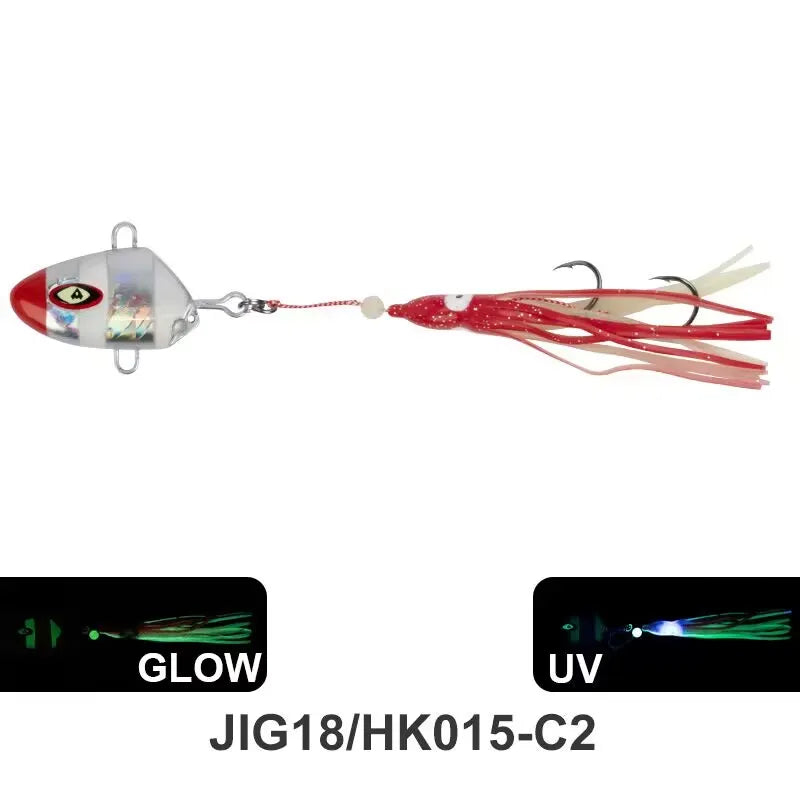 Kabura Bullet Metal Jig Heads Sinking Squid Skirt Lures Assist Hooks 100g - 300g