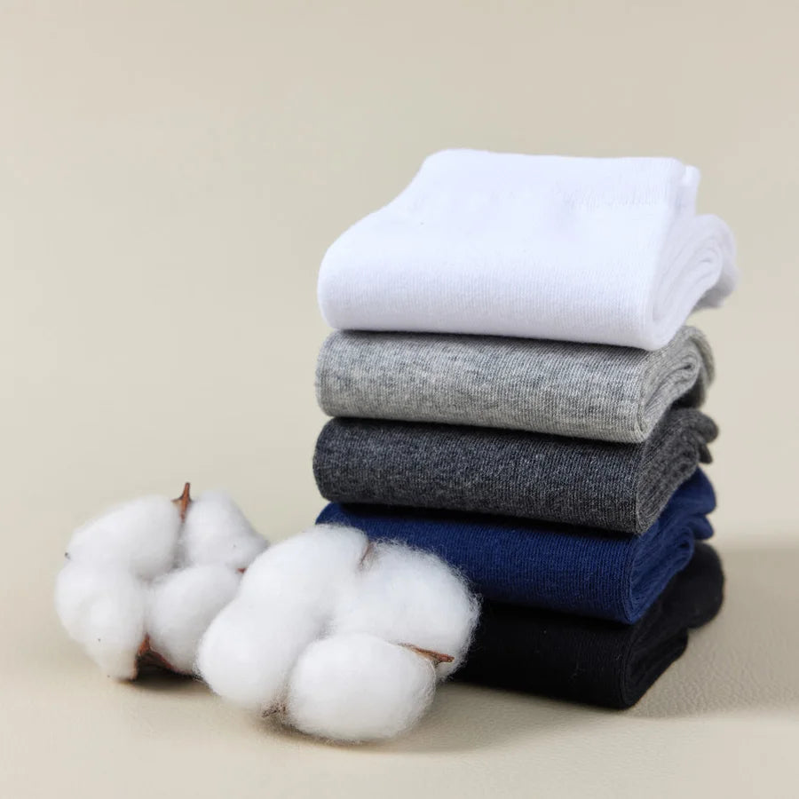 10 Pairs Men's Cotton Socks Black Business Men Socks Soft Breathable Plus Size 38-47