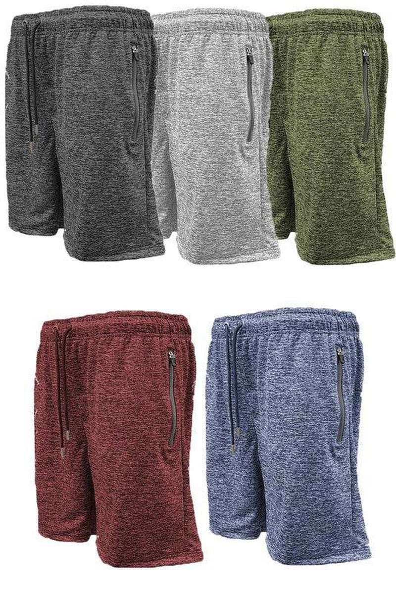 Weiv Marbled Active Running Shorts - Zippered Pockets