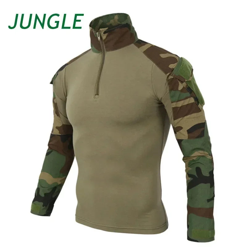 Men Combat Cargo Tactical Camo Waterproof Shirts US Size S-4XL
