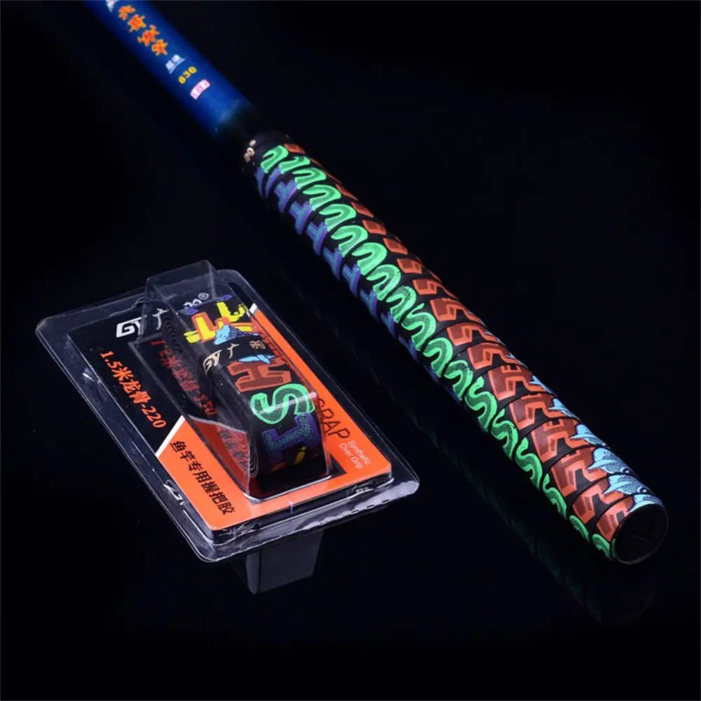 1.5m Insulation Sweat-absorbent Camouflage Fishing Rod Sweatband Fishing Rod Grip Heat Shrink Wrap Racket Handle Grips