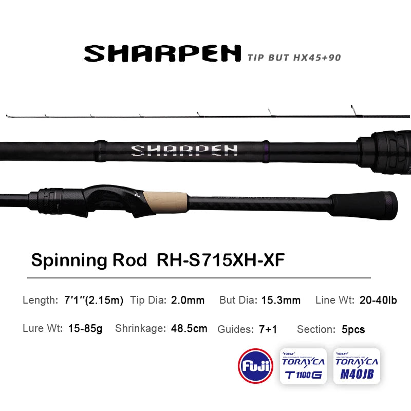 Spinning/Conventional Travel Rods, Long XF/MF Action Rods FUJI Components Fishing Poles for any destination.
