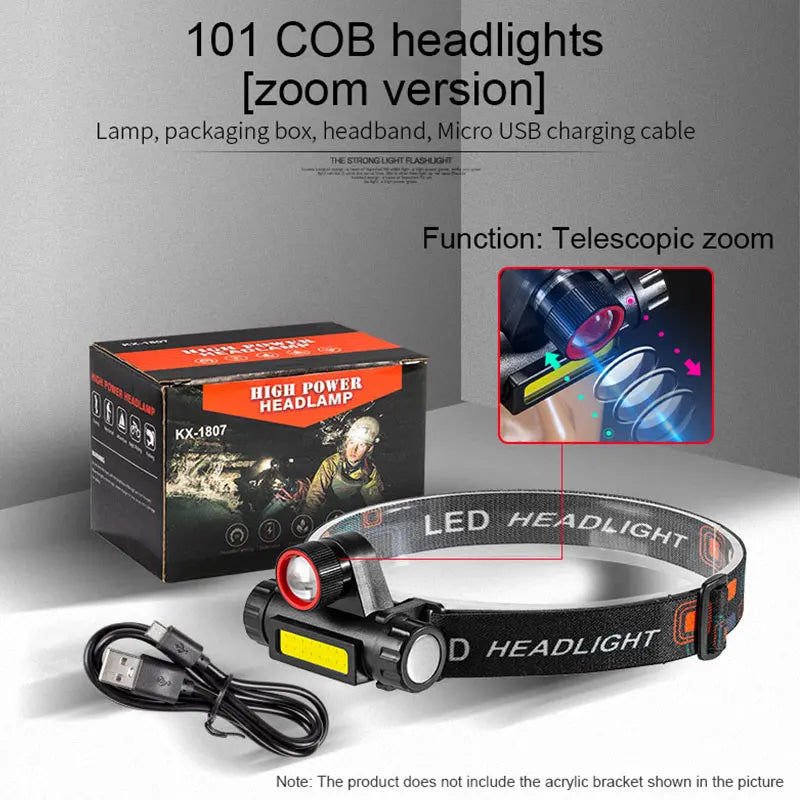 TrailBeam Rechargeable COB LED Headlamp - Magnetic 90°