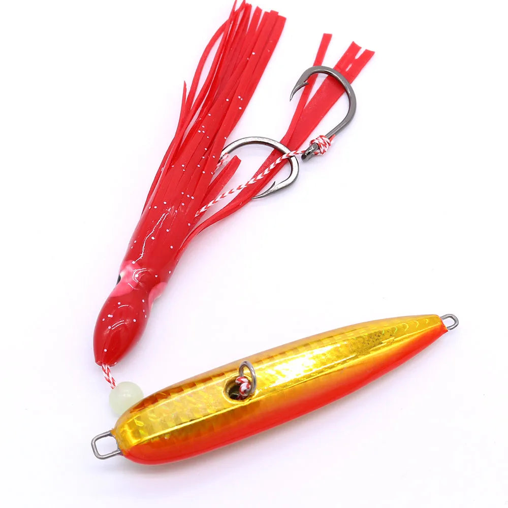 Castfun Inchiku Jig Octopus Skirt With Assist Hook - Glow