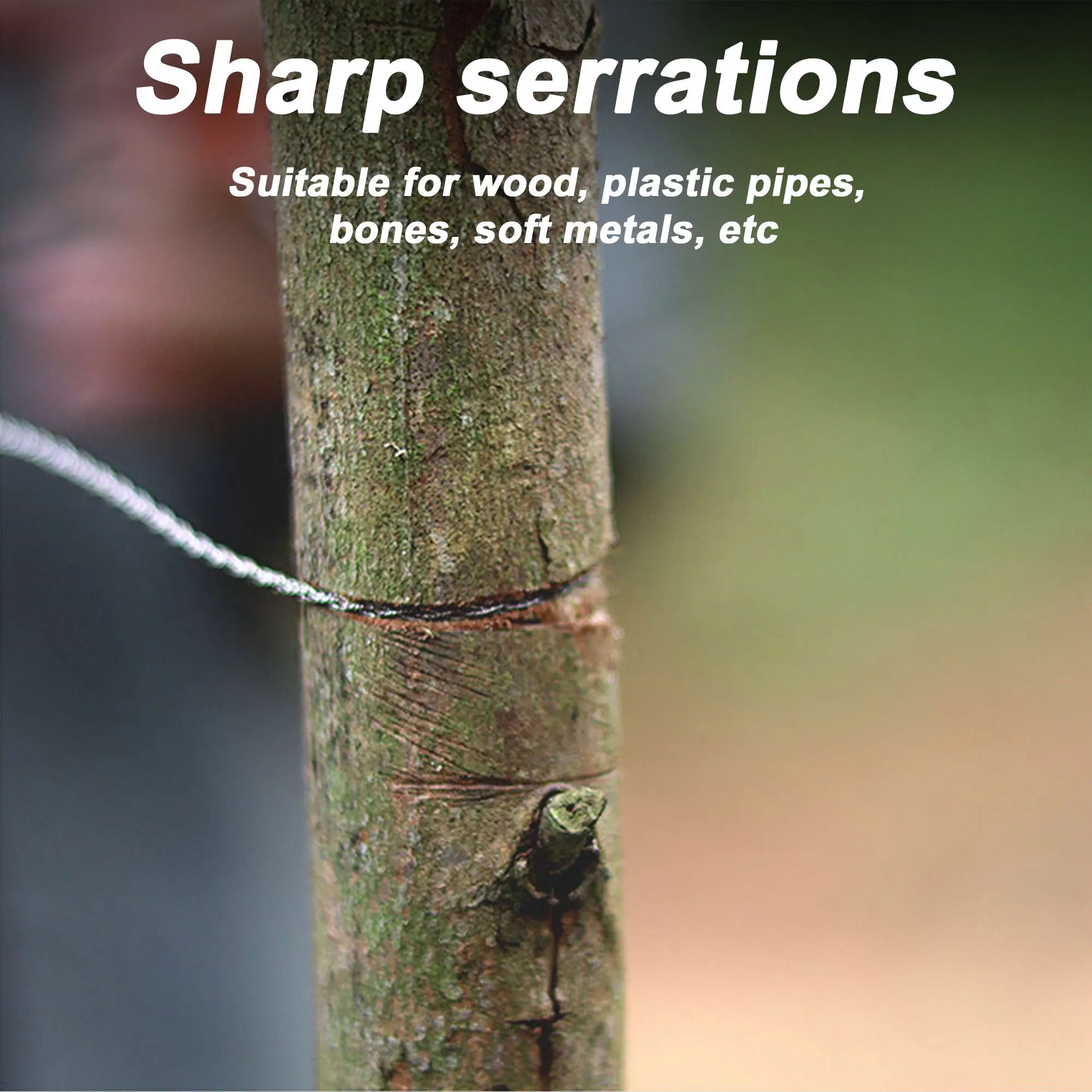 Cable Saw Stainless Steel Wire Saw Pocket Hand Saw for PVC, PE, ABS Pipes Cutting, Camping Hiking Wood Cutting