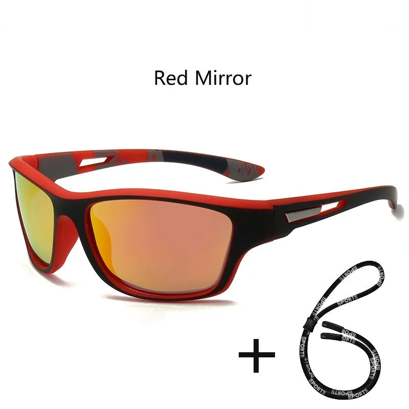 Designer Polarized Sports Sunglasses With Chain - UV400