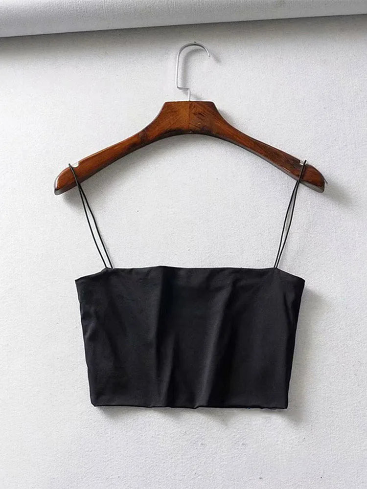 LumaWear Crop Top - Elastic Cotton Sleeveless Tank Top