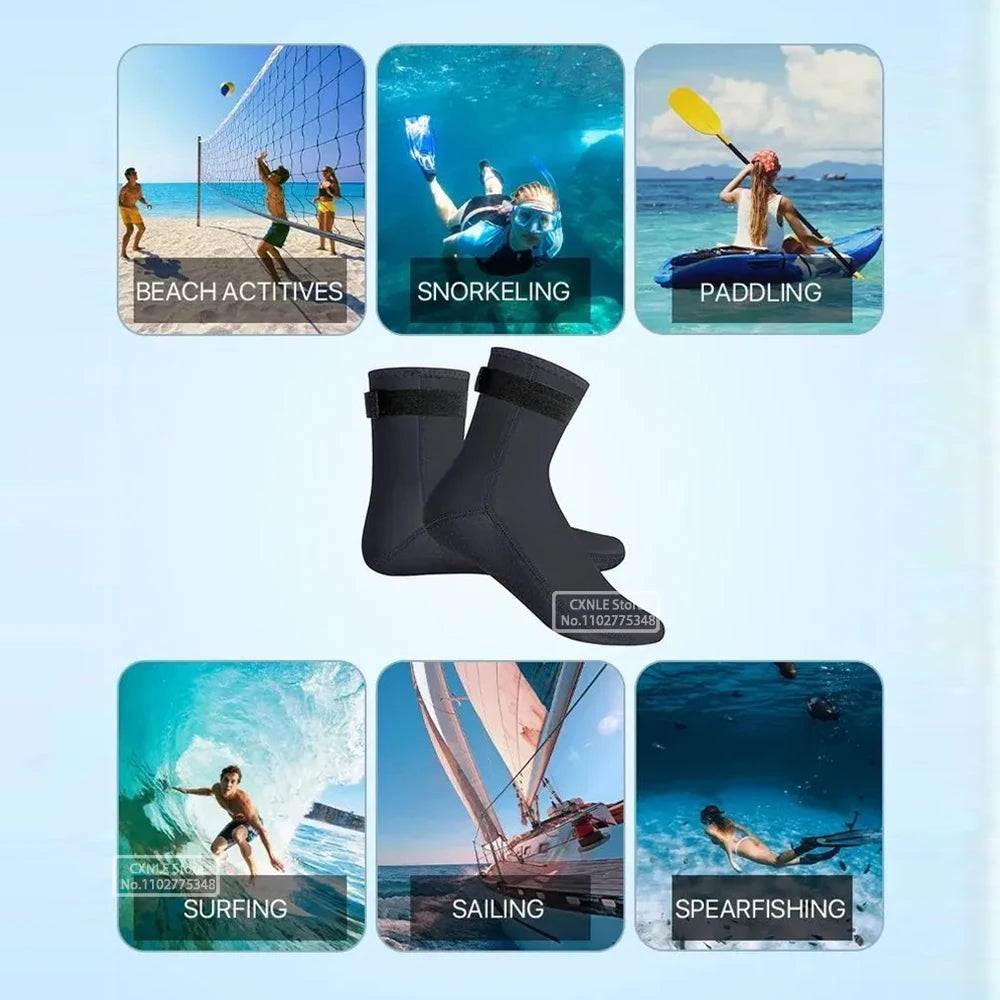 Diving Socks Wetsuit Surf Shoes Thermal Neoprene Quick Dry Non-Slip Warm Aqua Socks For Men Women 5mm