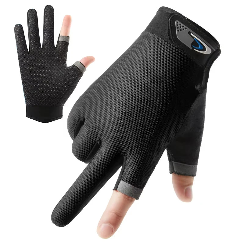 Ice Silk Half Finger Gloves - Breathable Sun Protection