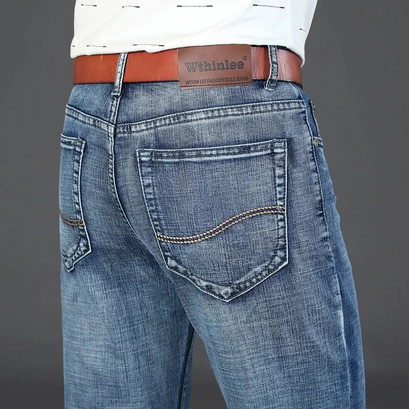 Wthinlee Mens Jeans Casual Straight Stretch - Comfort Fit
