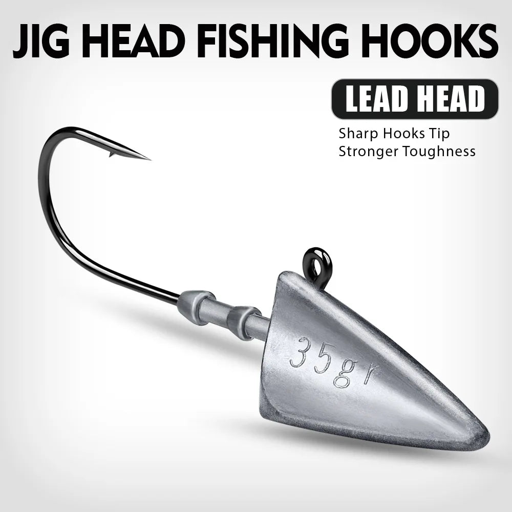 5pcs Triangle Jig Head Fishing Hooks 7g 10g 15g 21g 28g 35g with Sharp Hook Fishihooks Fishing Equipment Gear Tackle Accessories