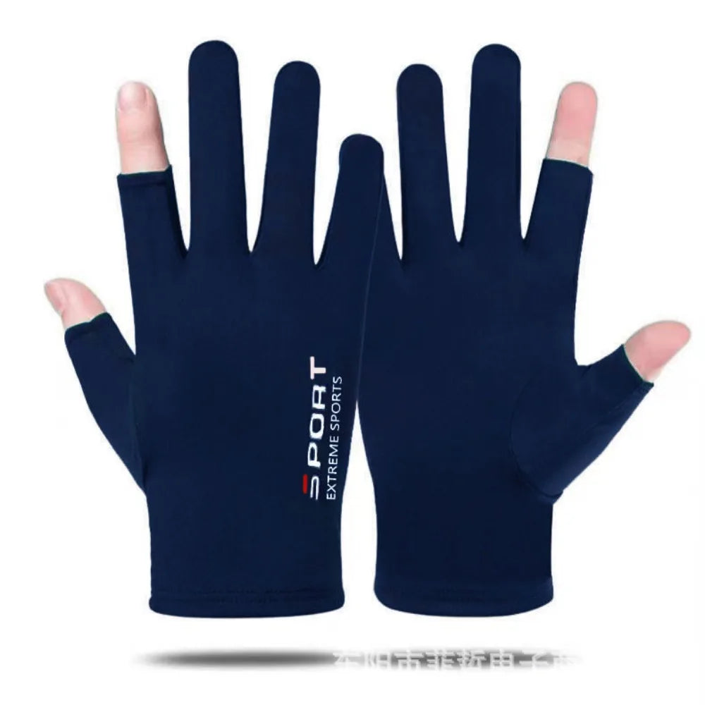 Ice Silk Half Finger Cycling Gloves - High Elastic Comfort