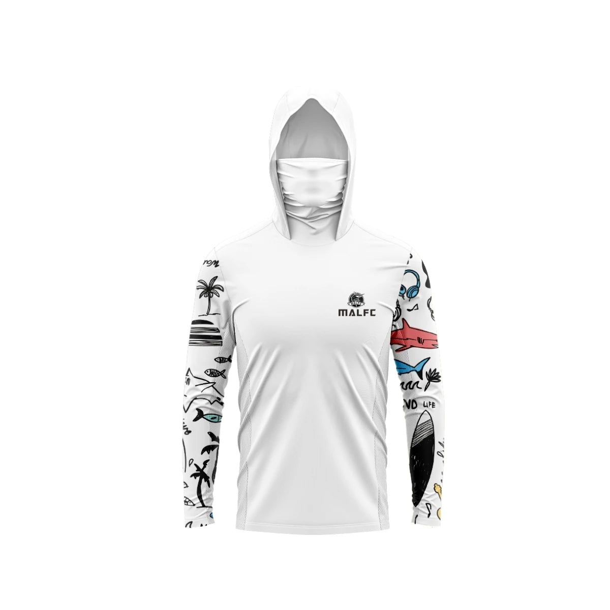 MALFC Men Hooded Fishing Shirt Long Sleeve - UPF50 QuickDry