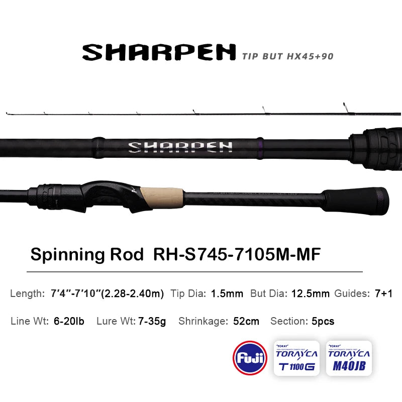 Spinning/Conventional Travel Rods, Long XF/MF Action Rods FUJI Components Fishing Poles for any destination.