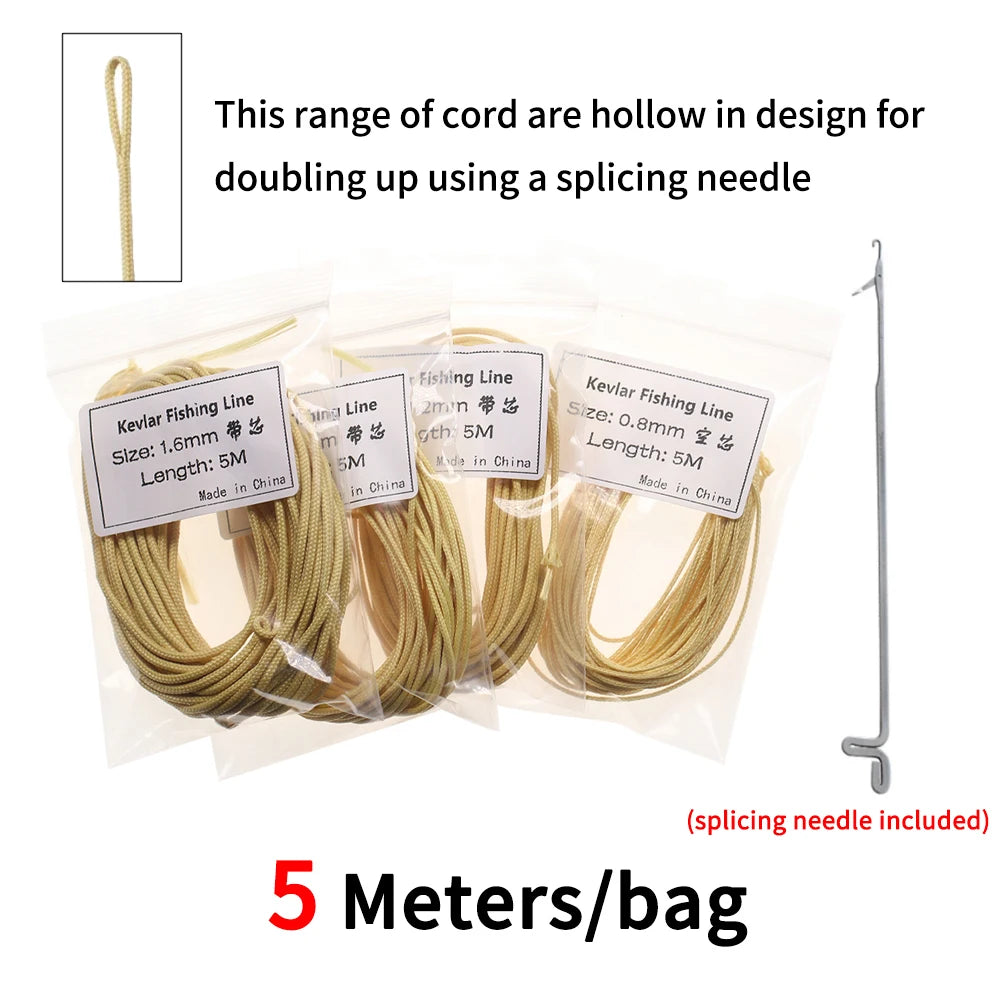 Ellllv 150LB -300LB Braided Kelvar Fishing Line High Strength Assist Cord Sea Fishing Heavy Duty Jigging Hook Tying String