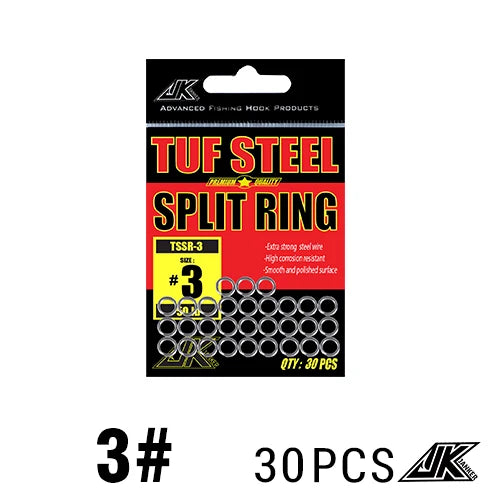 JK 1pack No.3-10/6-14mm HOT Fishing Split Rings For Heavy Duty Fish hook Connector Assist Hooks Sea Fishing Accessories Tackle