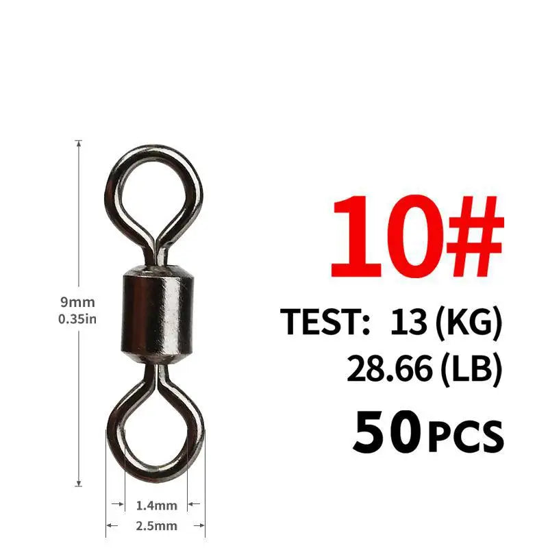 AquaForge Fishing Swivel Set - Stainless Steel Ball Bearing