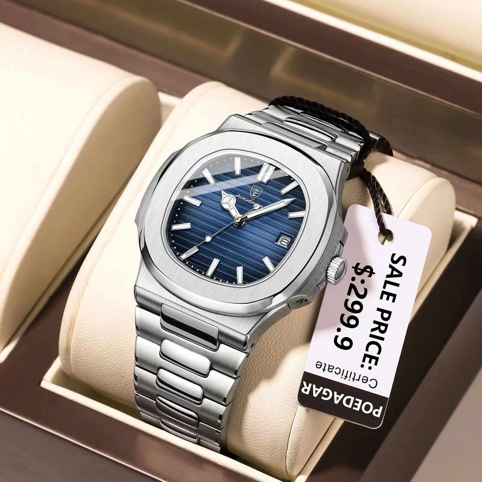POEDAGAR Men’s Waterproof Luminous Wristwatch Quartz Watches For Men