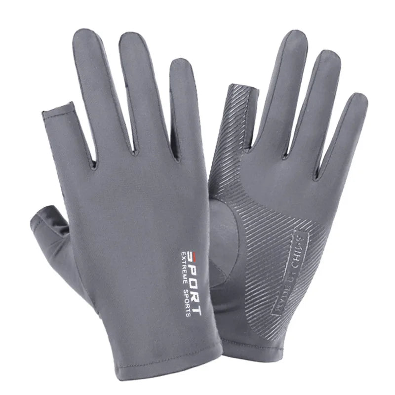 Ice Silk Half Finger Gloves - Breathable Sun Protection