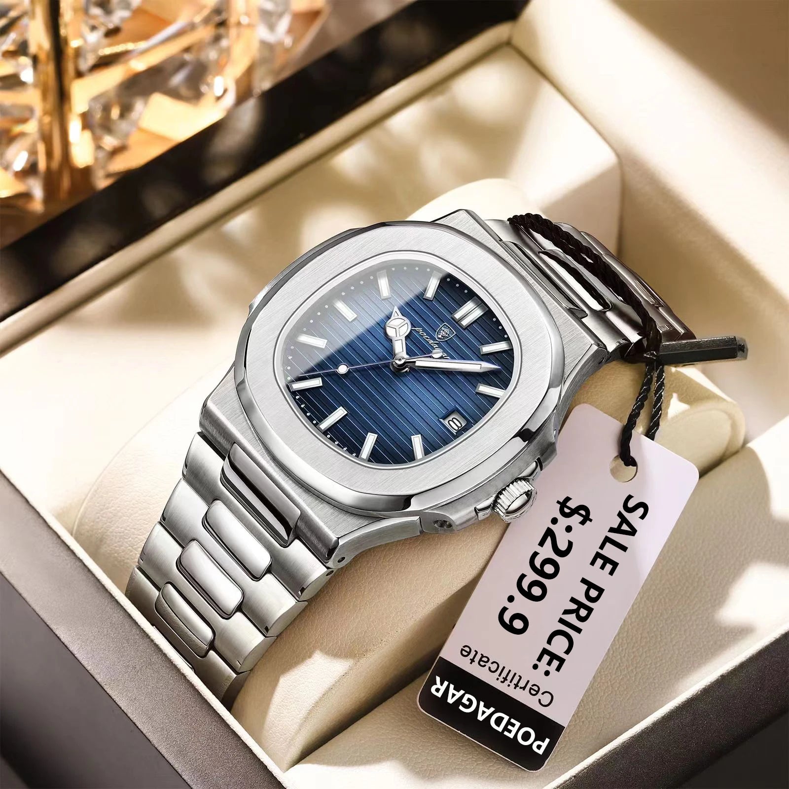 POEDAGAR Men’s Waterproof Luminous Wristwatch Quartz Watches For Men