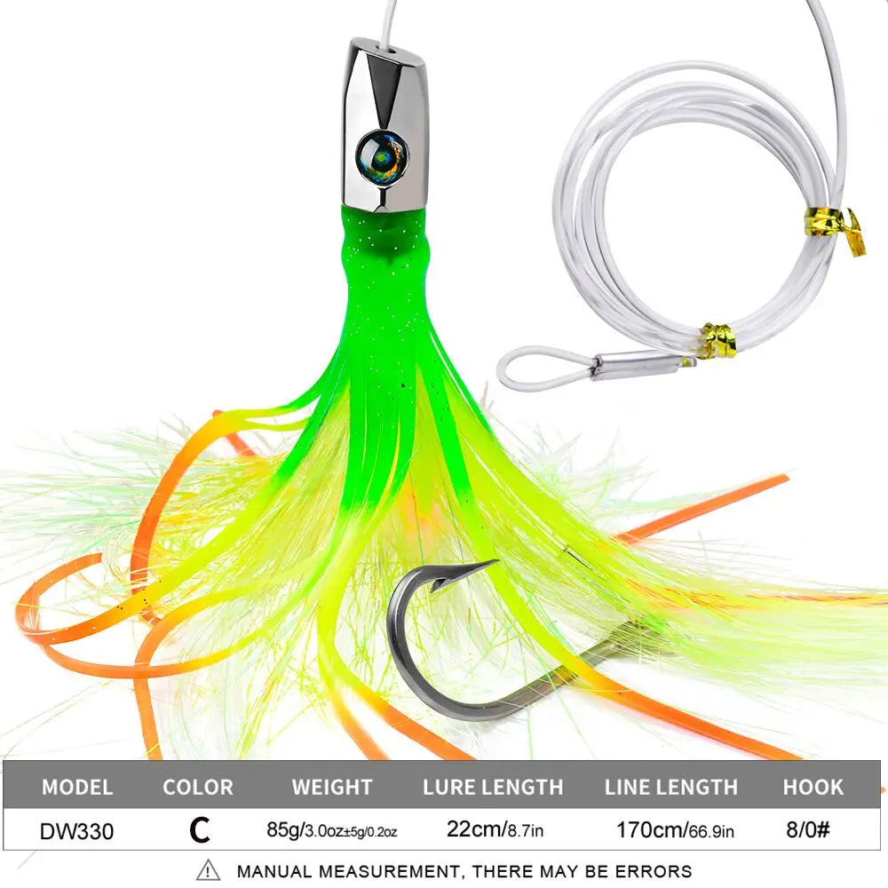 DeepSea Pro Lure 22cm 85g Zinc Head Octo Skirt - Big Game