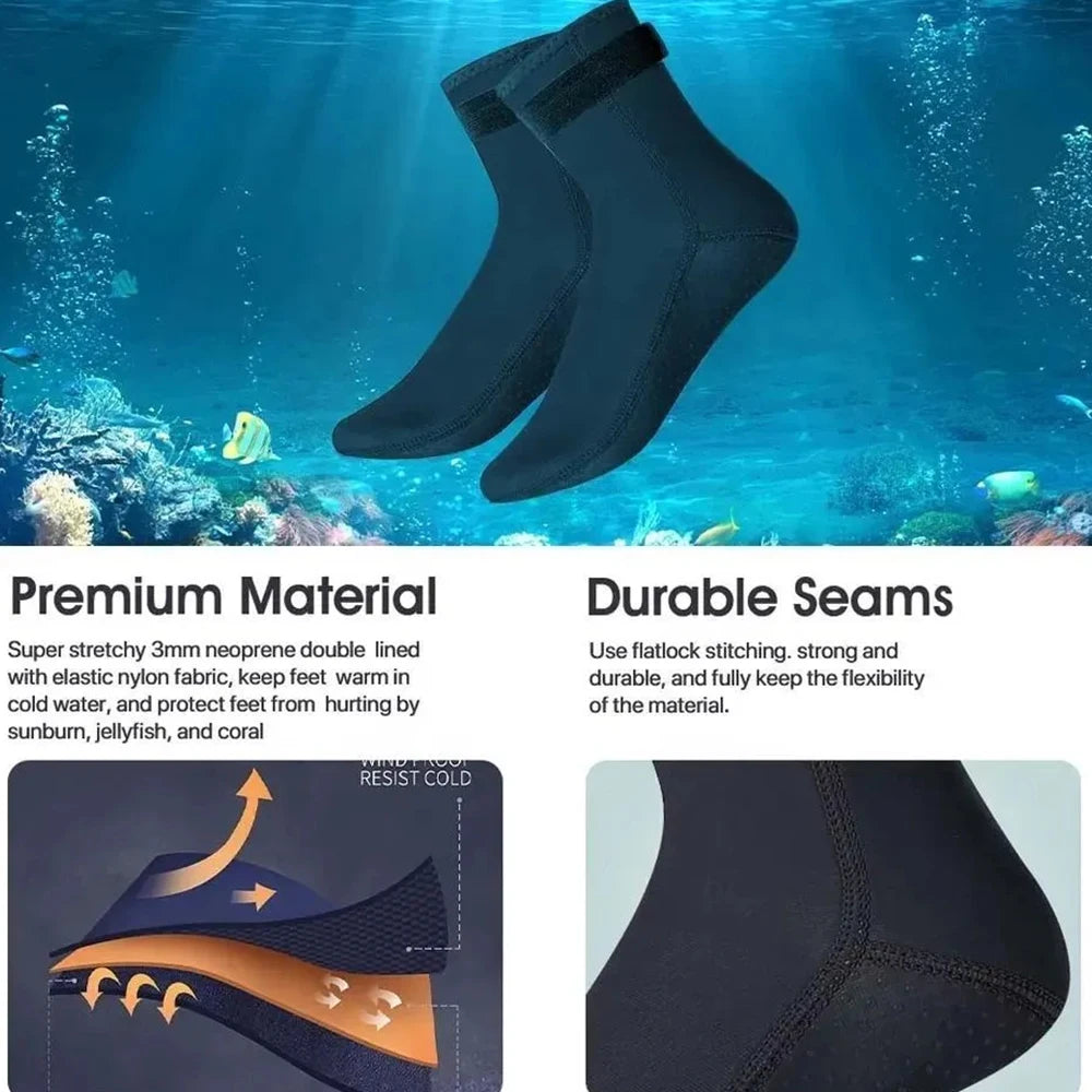Diving Socks Wetsuit Surf Shoes Thermal Neoprene Quick Dry Non-Slip Warm Aqua Socks For Men Women 5mm