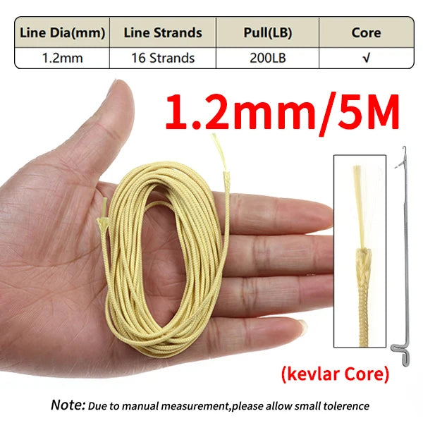 Ellllv 150LB -300LB Braided Kelvar Fishing Line High Strength Assist Cord Sea Fishing Heavy Duty Jigging Hook Tying String